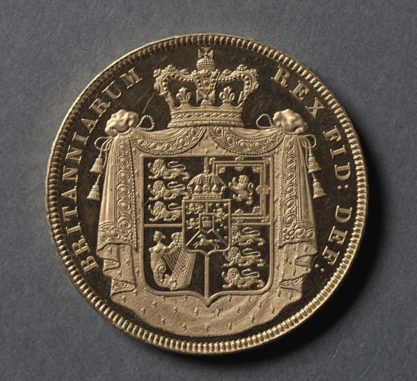 Five Pounds [pattern] (reverse), 1826. Creator: Unknown.
