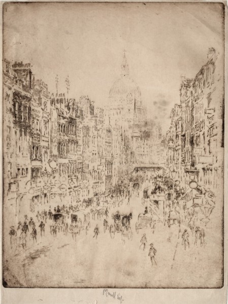 Fleet Street, Up to St. Paul's, 1896. Creator: Joseph Pennell (American, 1857-1926).