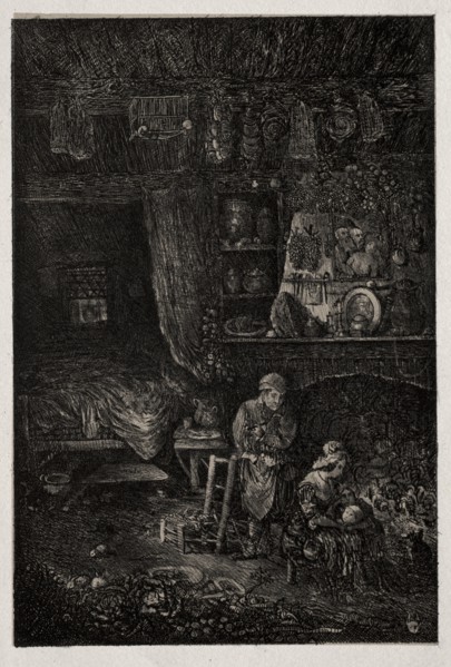 Flemish Interior, 1856. Creator: Rodolphe Bresdin (French, 1822-1885).