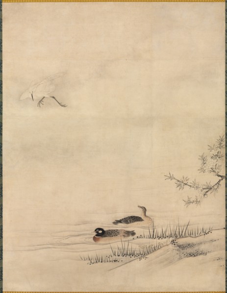 Flowers and Birds in a Spring Landscape, 1500s. Creator: Kano Motonobu (Japanese, c. 1476-1559), attributed to.