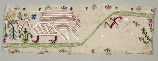 Fragment from an Embroidered Border, 1500s. Creator: Unknown.