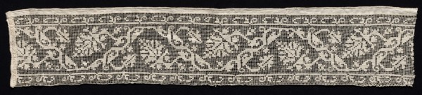 Fragment of a Band with Vines and Leaves, 1600s. Creator: Unknown.
