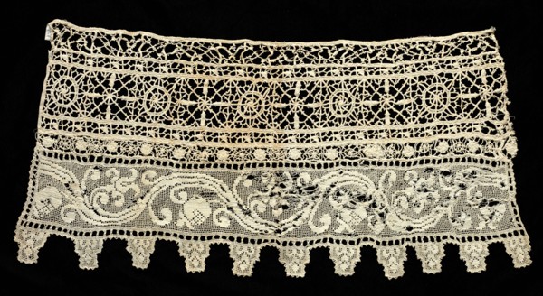 Fragment of a Border with Floral Vine and Geometric Patterns, 16th century. Creator: Unknown.