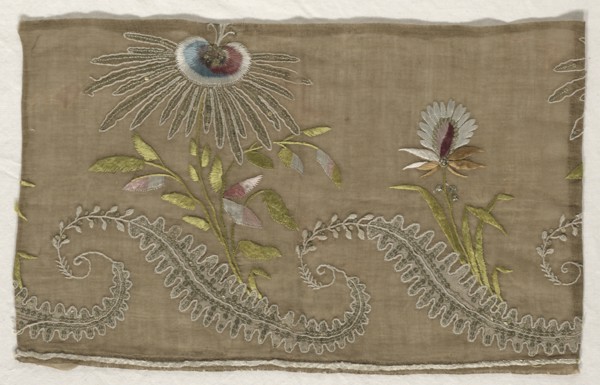 Fragment of Embroidery, 18th century. Creator: Unknown.