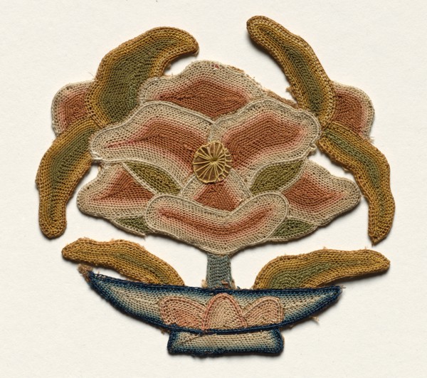 Fragment of Lotus Flower surrounded by Leaves, 1300s. Creator: Unknown.