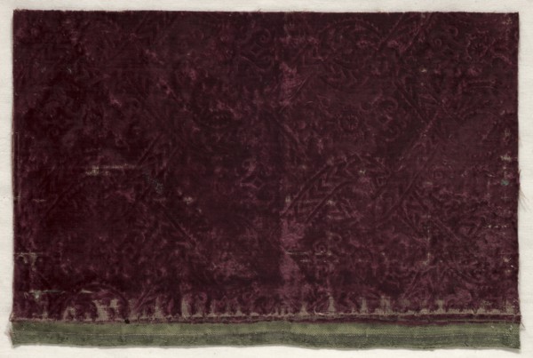 Fragment of Stamped Velvet, first half of 17th century. Creator: Unknown.
