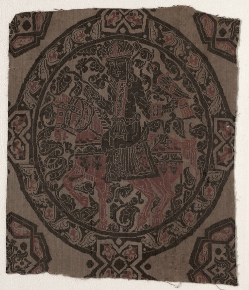 Fragment with Equestrian Falconer King, 800s. Creator: Unknown.