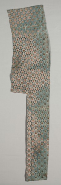 Fragment with Floral Design on a Silver Ground, 1700s. Creator: Unknown.