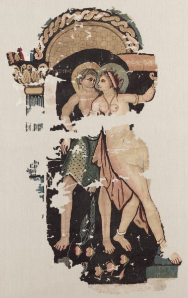 Fragment with Satyr and Maenad, 300s. Creator: Unknown.