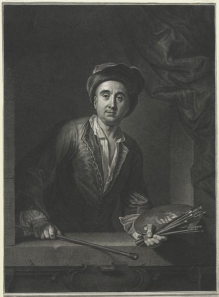 François de Troy, after a Self-Portrait. Creator: Pierre Drevet (French, 1663-1738).
