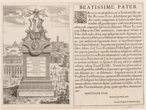 Frontispiece from "Prospectus Locurum Urbis Romae Insign[ium]", 1666. Creator: Lievin Cruyl (Flemish, c. 1640-c. 1720).