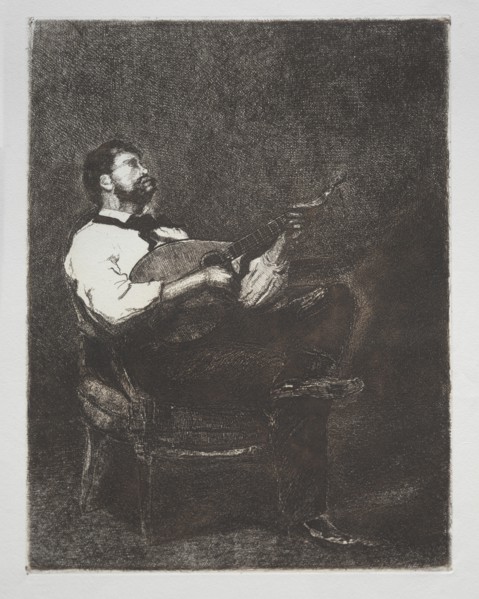 Guitar Player, 1861. Creator: François Bonvin (French, 1817-1887).