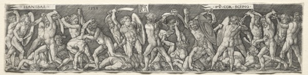 Hannibal Fighting Scipio, 1538. Creator: Heinrich Aldegrever (German, 1502-1555/61).