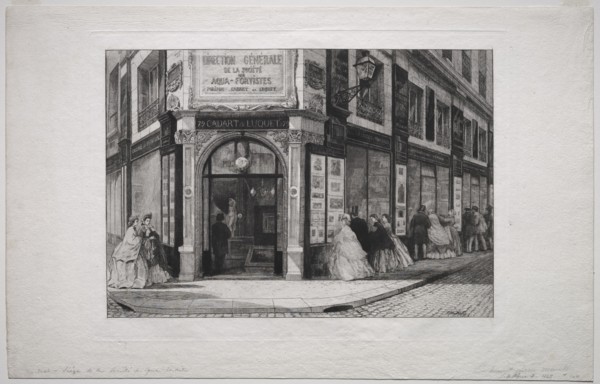 Headquarteres of the Société des Aquafortistes, 1864. Creator: Adolphe Théodore Jules Martial Potémont (French, 1828-1883).