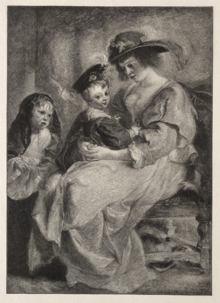 Helen Fourment and her Children, 1894. Creator: Timothy Cole (American, 1852-1931).
