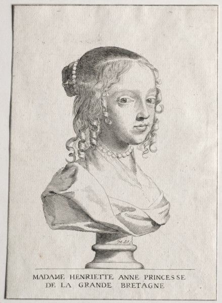 Henriette-Marie dAngleterre, duchess dOrleans. Creator: Claude Mellan (French, 1598-1688).
