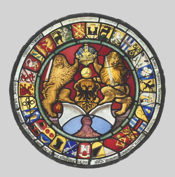 Heraldic Roundel with Arms of the Canton of Zürich, 1593. Creator: Hans Rütter (Swiss, 1550-1610), workshop of.
