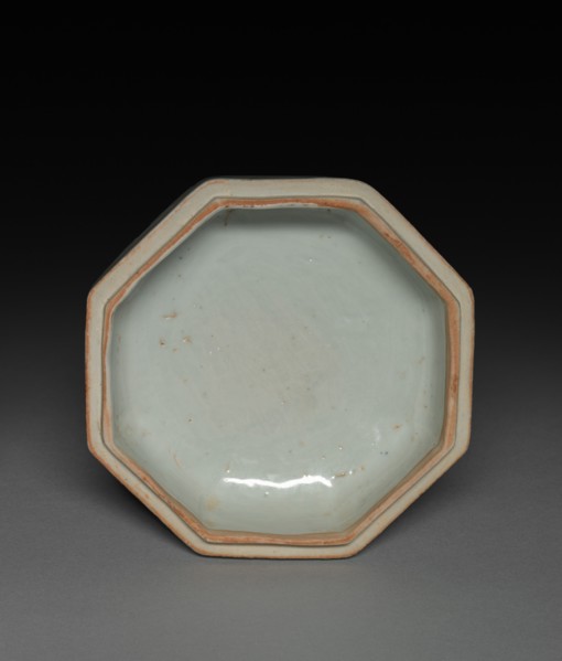 Hexagonal Covered Box with Lions in Relief: Qingbai Ware, 1300-1325. Creator: Unknown.