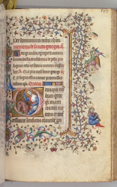 Hours of Charles the Noble, King of Navarre (1361-1425), fol. 278r, St. George, c. 1405. Creator: Master of the Brussels Initials and Associates (French).