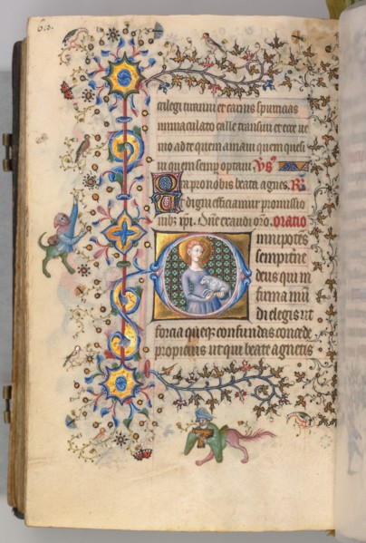 Hours of Charles the Noble, King of Navarre (1361-1425), fol. 299v, St. Agnes, c. 1405. Creator: Master of the Brussels Initials and Associates (French).