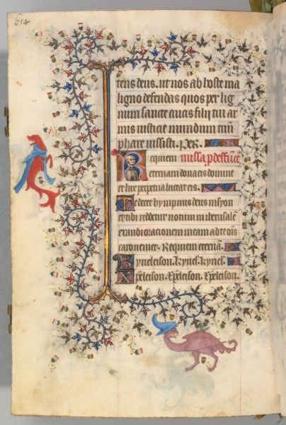 Hours of Charles the Noble, King of Navarre (1361-1425), fol. 321v, Bust of Death, c. 1405. Creator: Master of the Brussels Initials and Associates (French).