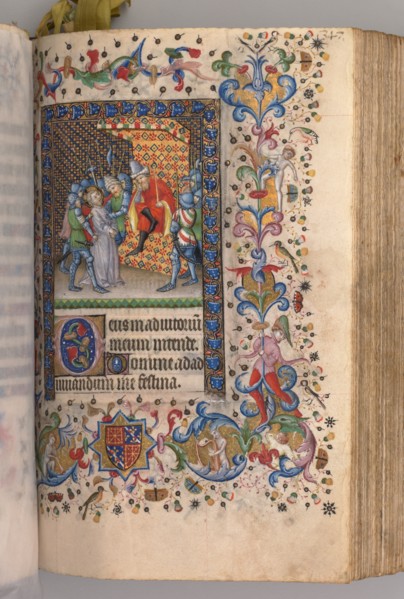 Hours of Charles the Noble, King of Navarre (1361-1425): fol. 169r, Christ Before Pilate, c. 1405. Creator: Master of the Brussels Initials and Associates (French).