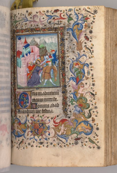 Hours of Charles the Noble, King of Navarre (1361-1425): fol. 170v, Christ Carrying the Cross, c. 14 Creator: Master of the Brussels Initials and Associates (French).