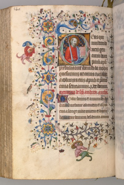 Hours of Charles the Noble, King of Navarre (1361-1425): fol. 264v, St. Paul, c. 1405. Creator: Master of the Brussels Initials and Associates (French).