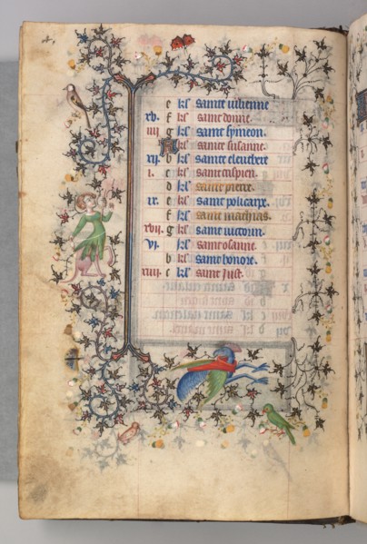Hours of Charles the Noble, King of Navarre (1361-1425): fol. 2v, February, c. 1405. Creator: Master of the Brussels Initials and Associates (French).