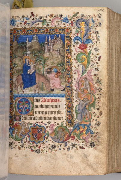Hours of Charles the Noble, King of Navarre (1361-1425): fol. 88r, Flight into Egypt (Vespers), c. 1 Creator: Master of the Brussels Initials and Associates (French).