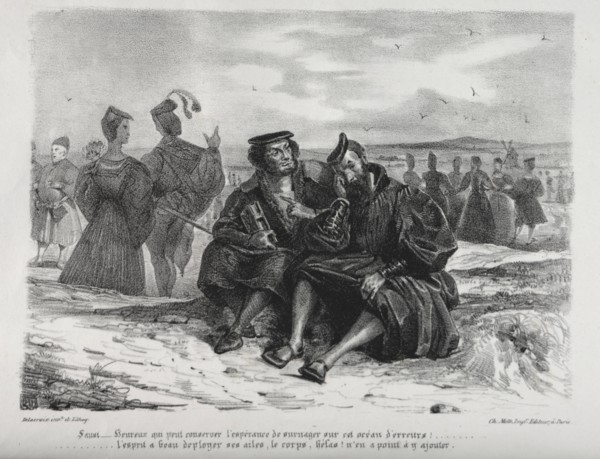 Illustrations for Faust: Faust and Wagner, 1828. Creator: Eugène Delacroix (French, 1798-1863); Chez Ch. Motte, Éditeur, distributed by Chez Sautelet, Libraire.