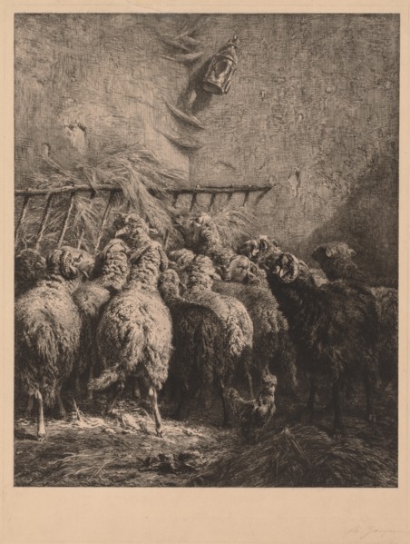 Interior of Sheep Enclosure. Creator: Charles-Émile Jacque (French, 1813-1894).