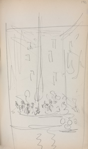 Italian Sketchbook: Boat with Figures (page 172), 1898-1899. Creator: Maurice Prendergast (American, 1858-1924).