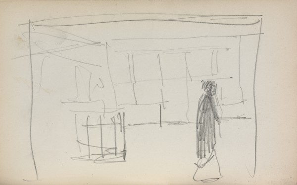 Italian Sketchbook: Figure in an interior (page 175), 1898-1899. Creator: Maurice Prendergast (American, 1858-1924).