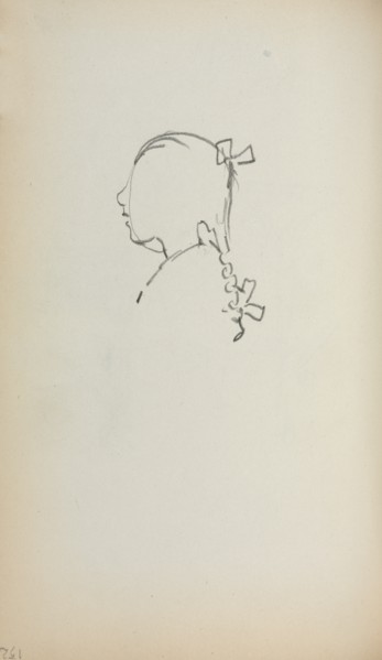 Italian Sketchbook: Head of a Girl in profile (page 152), 1898-1899. Creator: Maurice Prendergast (American, 1858-1924).