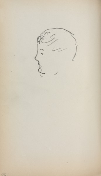 Italian Sketchbook: Head of a Man in Profile (page 150), 1898-1899. Creator: Maurice Prendergast (American, 1858-1924).