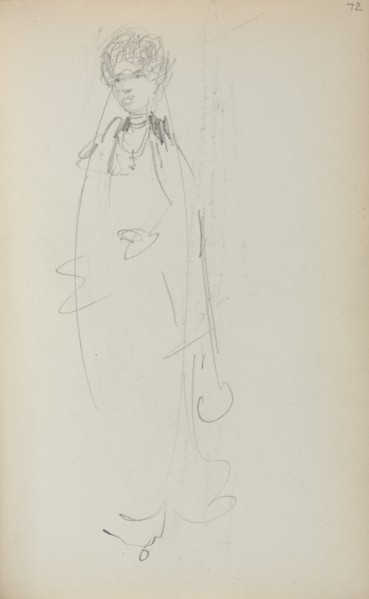 Italian Sketchbook: Standing Woman (page 72), 1898-1899. Creator: Maurice Prendergast (American, 1858-1924).