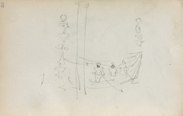 Italian Sketchbook: Venetian Boat (page 30), 1898-1899. Creator: Maurice Prendergast (American, 1858-1924).
