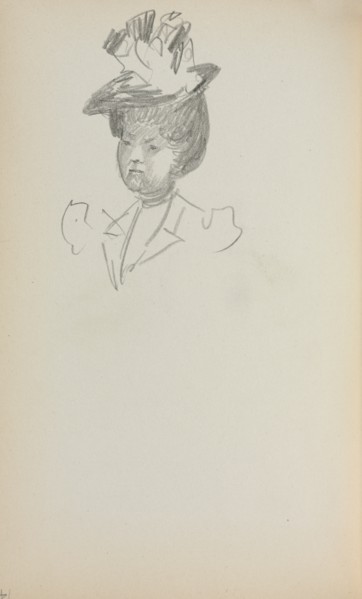 Italian Sketchbook: Woman, Bust Length (page 142), 1898-1899. Creator: Maurice Prendergast (American, 1858-1924).