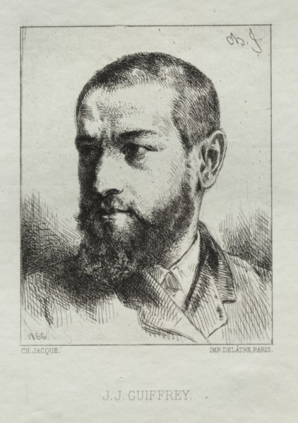 J. J. Guiffrey, 1866. Creator: Charles-Émile Jacque (French, 1813-1894).