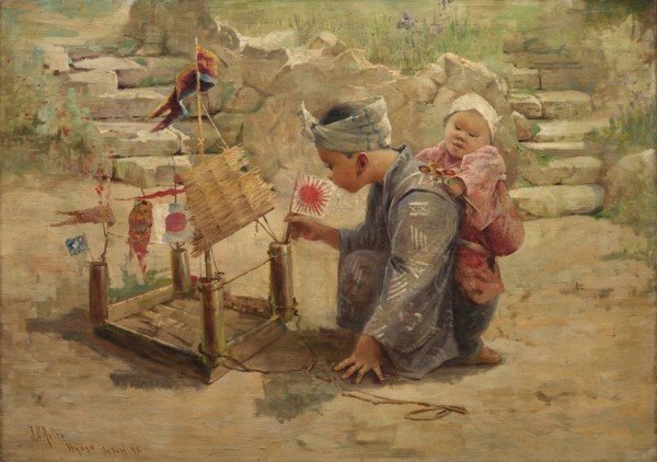 Japanese Boy Building a Man-of-War, 1895. Creator: J. C. Arter.