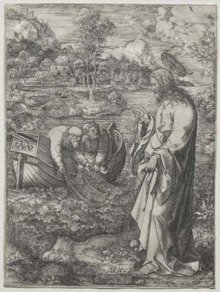 Jesus Calling to St. Peter and St. Andrew, 1523. Creator: Dirk Vellert (Netherlandish, 1480/85-1547).