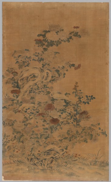 Ko Ssu Panel: Rocks and Chrysanthemums, 1700s - 1800s. Creator: Unknown.
