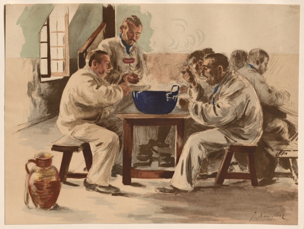 La Soupe à la Chambrée, 1899. Creator: Jacques Baseilhac (French, 1874-1903); Imprimerie Champenois.