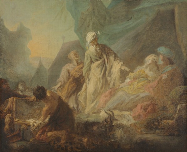Laban Searching for His Stolen Gods, 1753. Creator: Augustin de Saint-Aubin (French, 1736-1807).