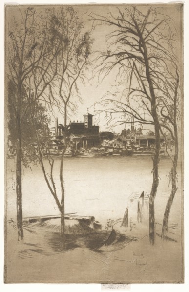 Laburnums and Battersea, 1889-1898. Creator: Theodore Roussel (French, 1847-1926).