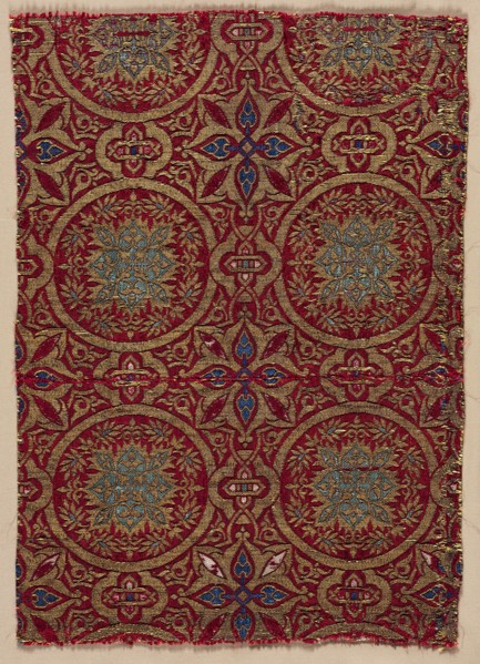 Lampas with foliate roundels, 1300s. Creator: Unknown.
