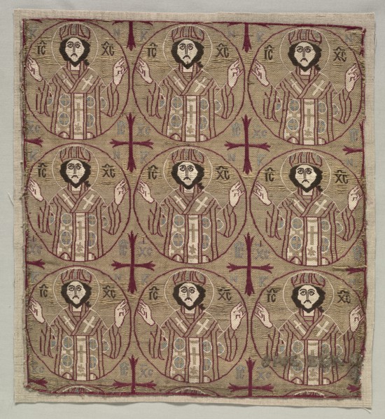 Lampas with roundels of the image of Christ in benedictory pose, 1550-1650. Creator: Unknown.