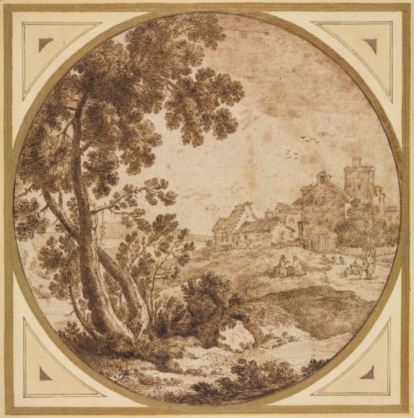 Landscape with Buildings and Figures, second half 1600s(?). Creator: Onorio Marinari (Italian, 1627-1715).
