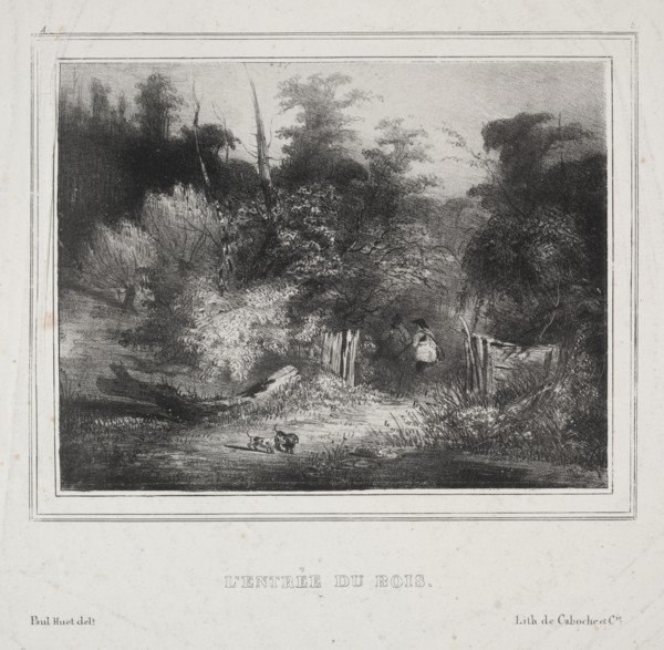 Landscapes: The Entrance of a Forest, 1829. Creator: Paul Hüet (French, 1803-1869).